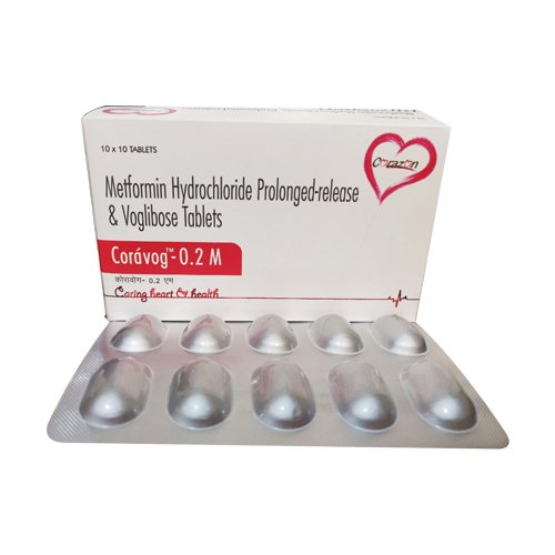 Metformin 500 mg HCl Prolonged release Voglibose 0.2 mg Tablet